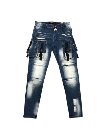 Jeans w/Buckle Pocket (Slim Fit)